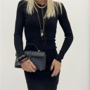 abito in costina girocollo crew neck